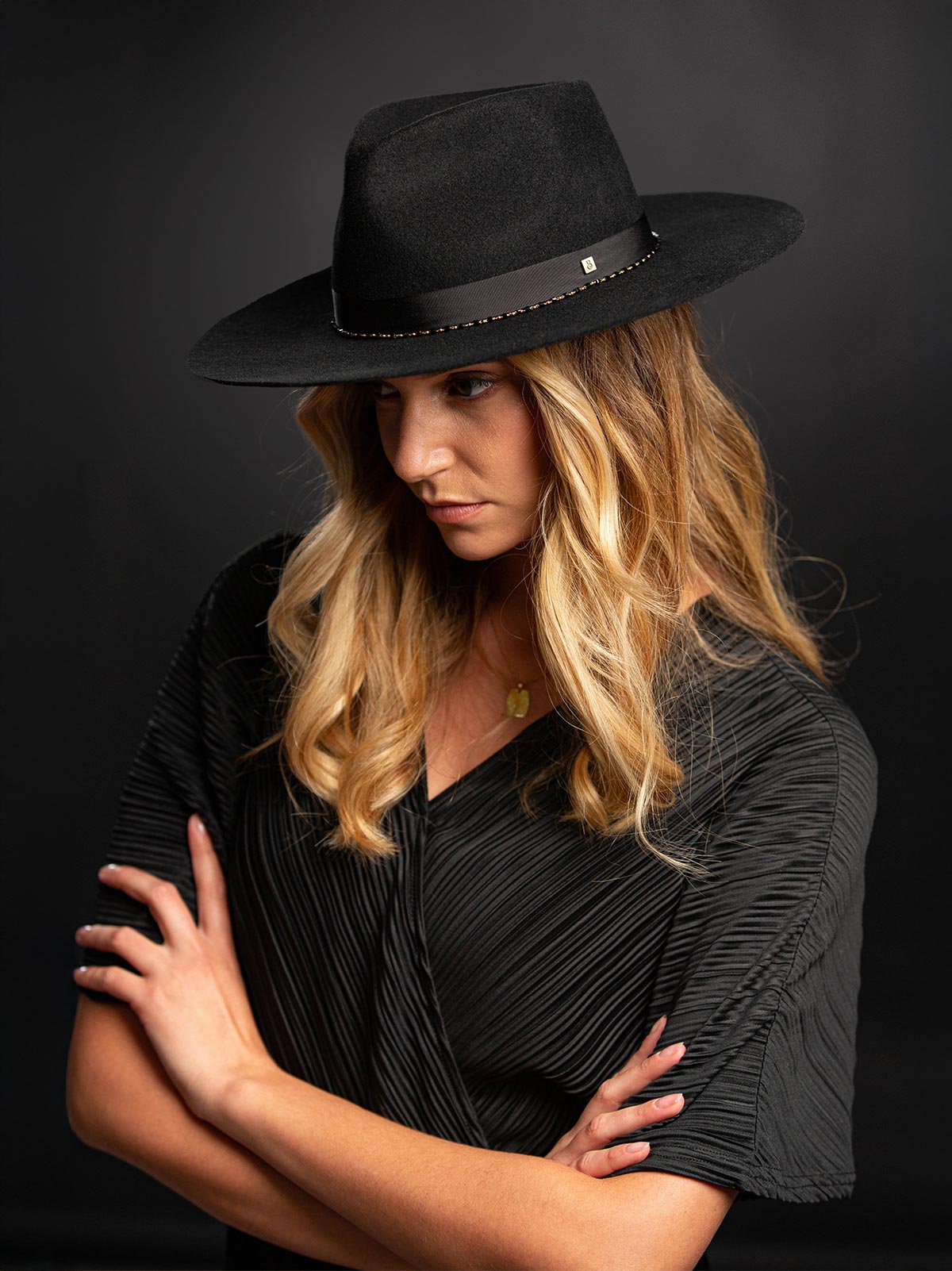 Fedora laine bijoux Lyra