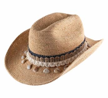 Chapeau de cow-boy paille Ava